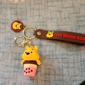 Winnie the Pooh Keychain with Brown Strap